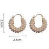 1 Pair Vintage Pearl Round Earrings for Women Big Hoop Pierced Allergy Resistant Earrings Jewelry