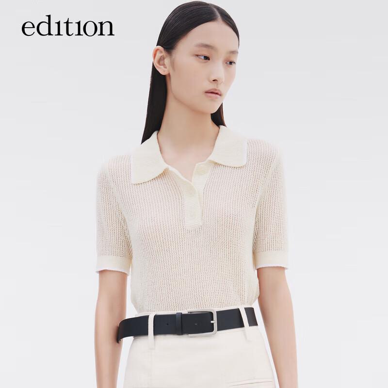 Edition Women's Hollow Knit Polo Top