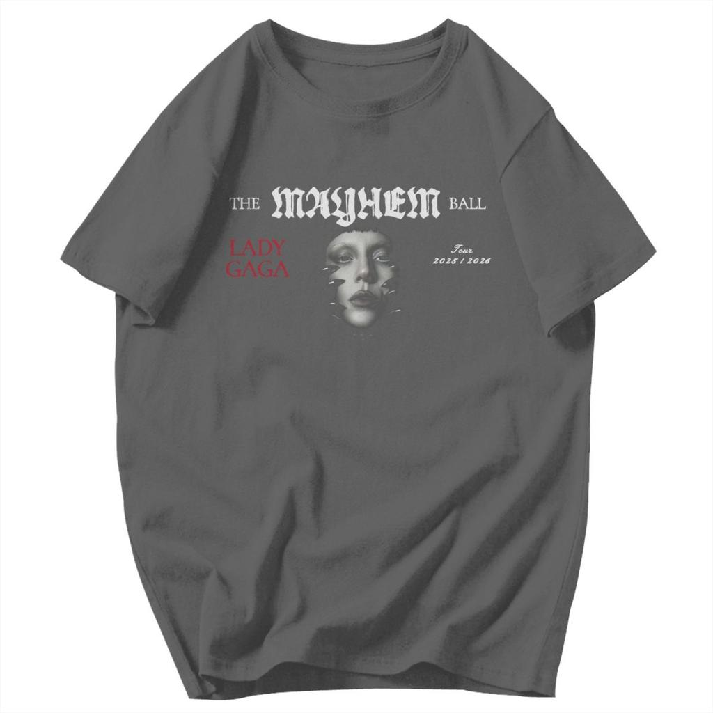 Men T Shirt Lady Gaga Mayhem Ball Tour Fans Gifts Cotton Y2K Graphic Customized Unisex Clothing T Shirts
