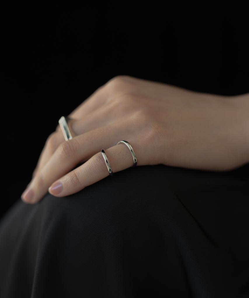 Novice Tokyo Double Line Pinky Ring / Silver