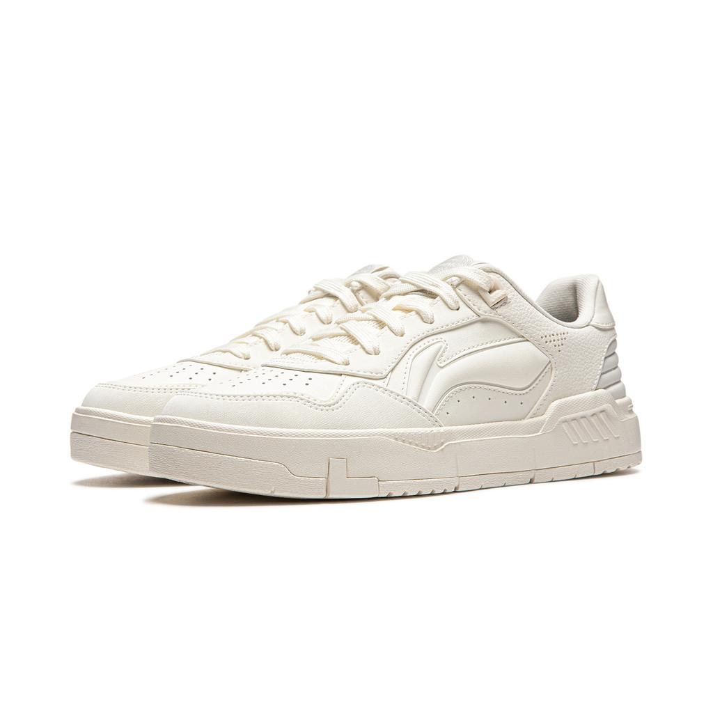 New LiNing Common 80s Slip Resistant Abrasion Resistant Low Top Skateboard Shoes Women's White AGCU084-2