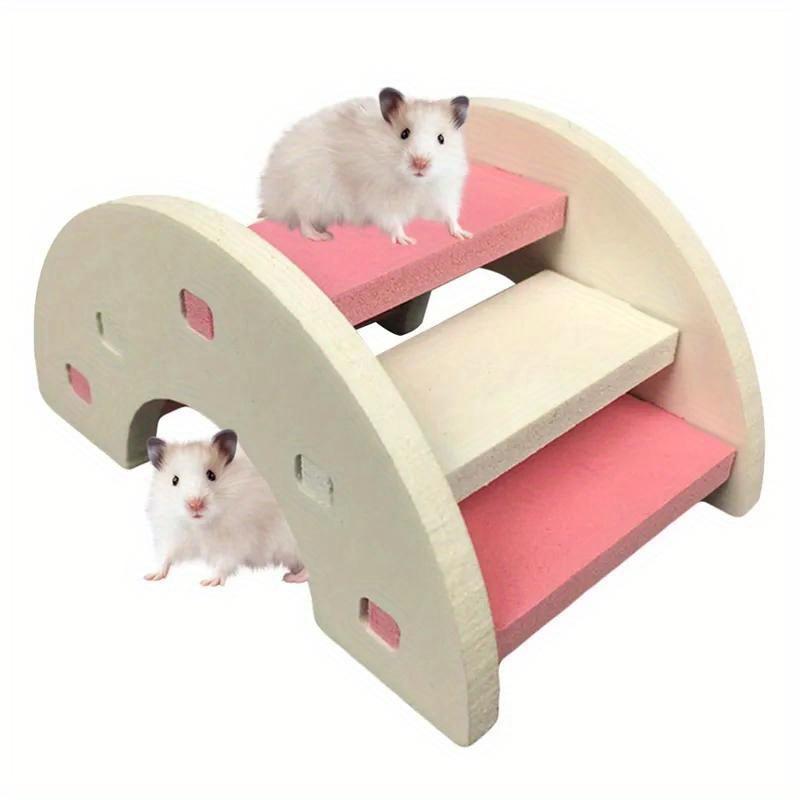 Rainbow Hamster Ladder Bridge Cute Plastic Hanging Toy for Small Pets, Rat and Mouse Cage Accessories, Ideal Pet Gift