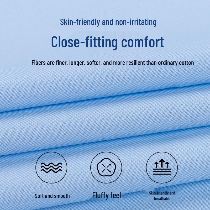 Pánská prémiová bavlněná nežehlivá kostkovaná modrá košile s dlouhým rukávem - Jaro Autentický business casual