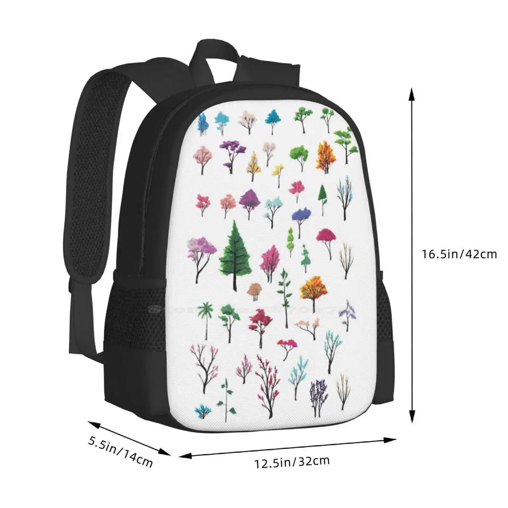 Tree Study ( Closer Placement ) 3d Print Design Backpack Student Bag Tree Ink Nature Flora Blooming Sumi