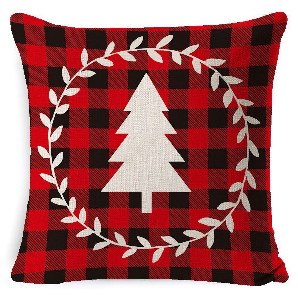 Christmas Linen Pillow Case Home Nap Lumbar Cushion Pillow Sofa Bedside Cushion Pillow Case