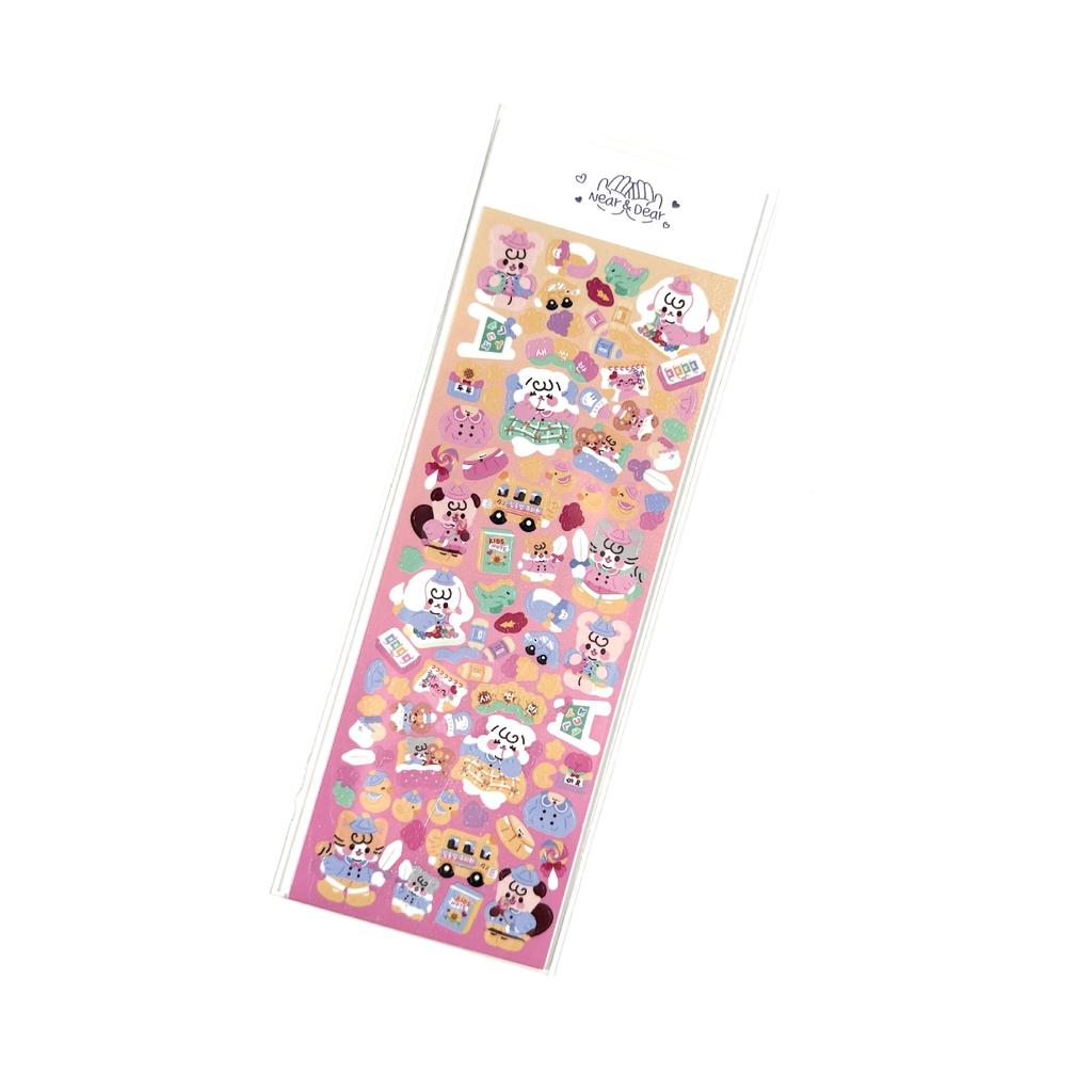 Korean Popular Cartoon Animal Sticker Ins Korean Laser Cute Creative Hand Account Goo Card Sticker