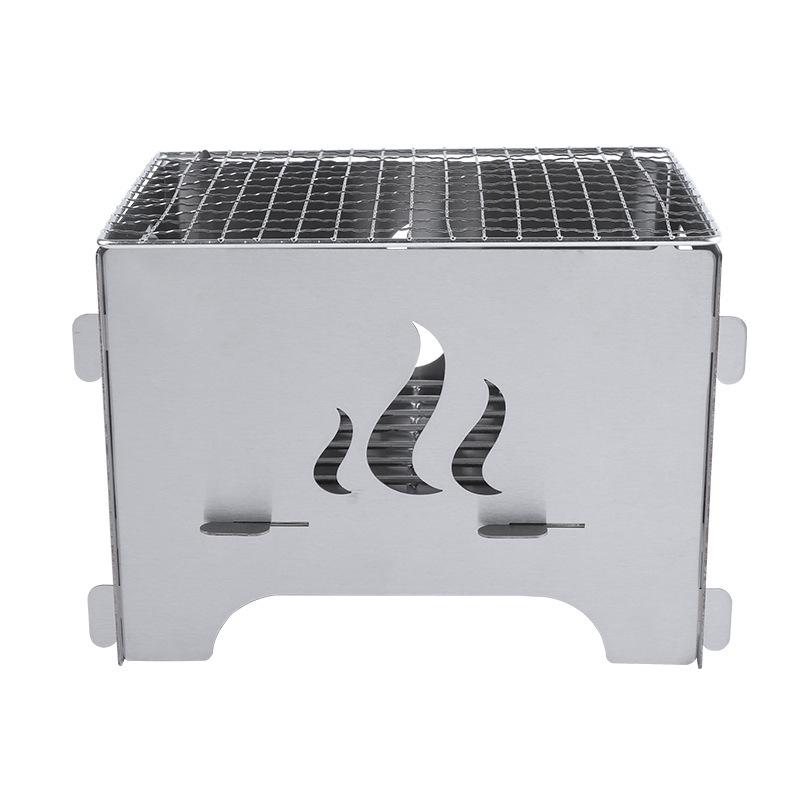 Портативный уличный гриль для барбекю: Компактная угольная печь для жарки мяса и рыбы