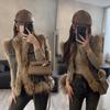 Denim vest new vest autumn and winter fashion fluffy splicing sleeveless vest women's trend