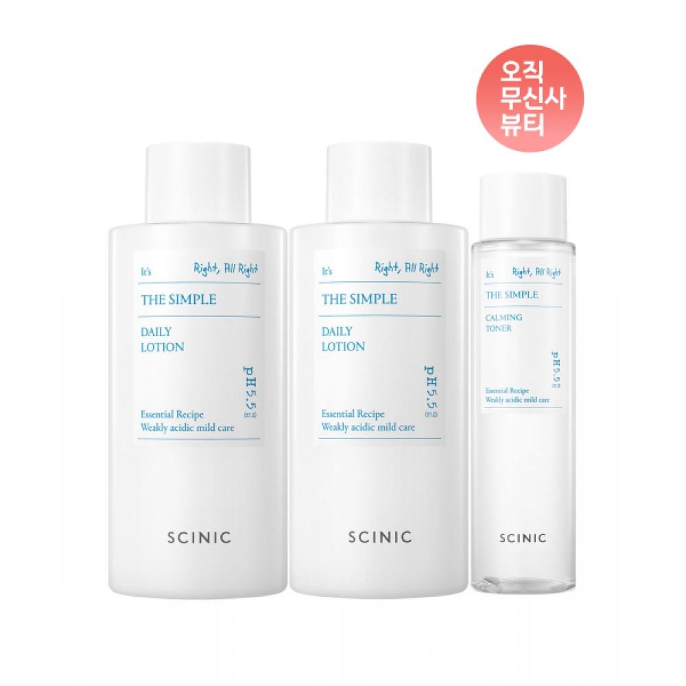 Scinic The Simple Daily Lotion 260 Ml 2 packs+Simple Toner 145 Ml NONE
