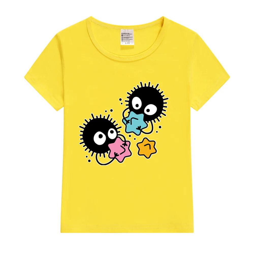 Soot Studio Ghibli Womens TShirt Kawaii TShirt Summer Short Sleeve Tees Cartoon Animal Kawaii Tops Tshirt S