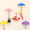 3Pcs Hooks Colorful Umbrella Wall Hook Key Hair Pin Holder Organizer Decor Beautiful Creative Small Umbrella Hook Home Supplies