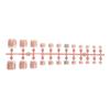 24pcs Short Square Press On Toenails French Tips Design False Toe Nail With Glitters Rhinestones For Fashionable Wear