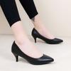 2025 Spring and Autumn New Professional Small High Heels Women's Pointed Thin Heels Sexy Work Shoes Women's Black Not Tired Feet Single Shoes