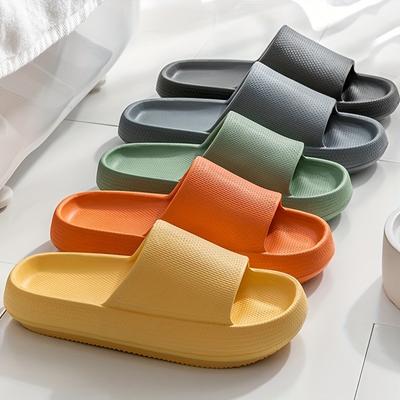 Kissen-Slipper für Herren, lässige, rutschfeste Hausschuhe, offene Zehenschuhe für die Stranddusche im Innen- und Außenbereich, Frühling und Sommer
