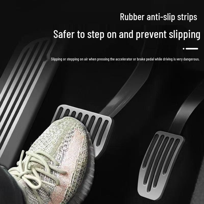 Aluminum Alloy Pedal Covers for Tesla Model 3/Y: Throttle, Brake & Rest Mod Kit