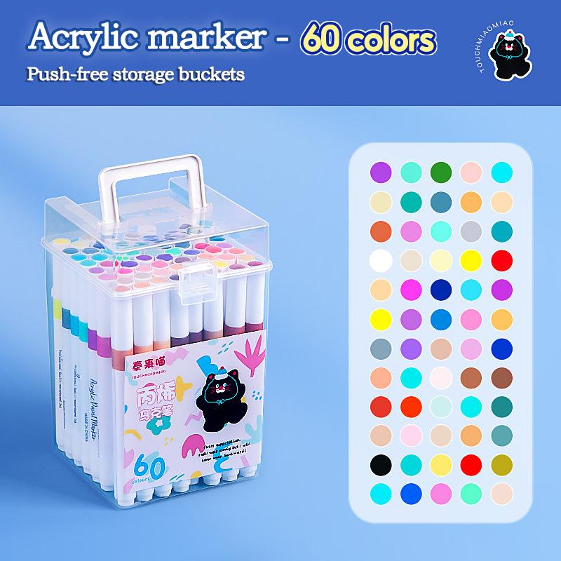 24-80 Colors Acrylic Marker Pen Set Children Paint Art Markers for Rock,Glass, Wood, Canvas,Greeting Cards Graffiti Art Supplies
