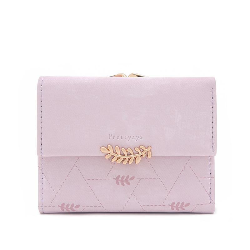 PU Hardware Leaf Buckle  Bag with Multiple Card Slots Coins Women's Coin Purse