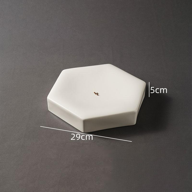 

Шестиугольная керамическая тарелка для стейка, тарелка для салата для званого ужина, барбекю, ресторанный декор для еды, десертная тарелка, креативная кухонная посуда