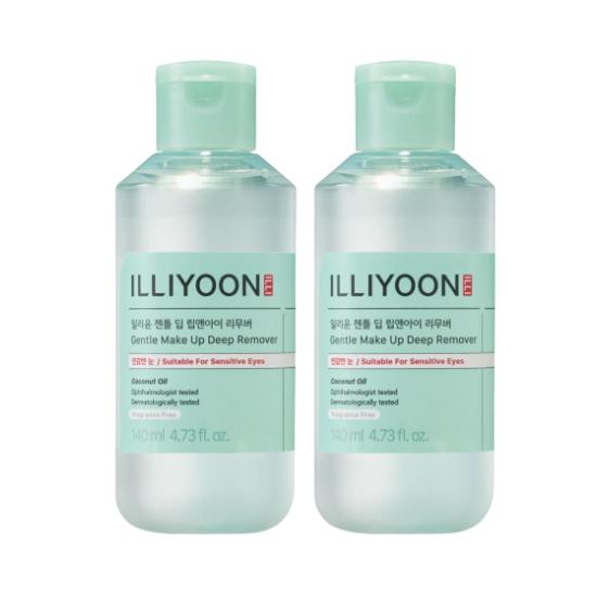 ILLIYOON Gentle Deep Lip & Eye Remover Mild Makeup Cleanser Set 140ml x2
