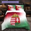 Hungary Football Pattern 3 Pieces Bedding Set Soft Microfiber Duvet Cover with Pillow Cases for Bedroom