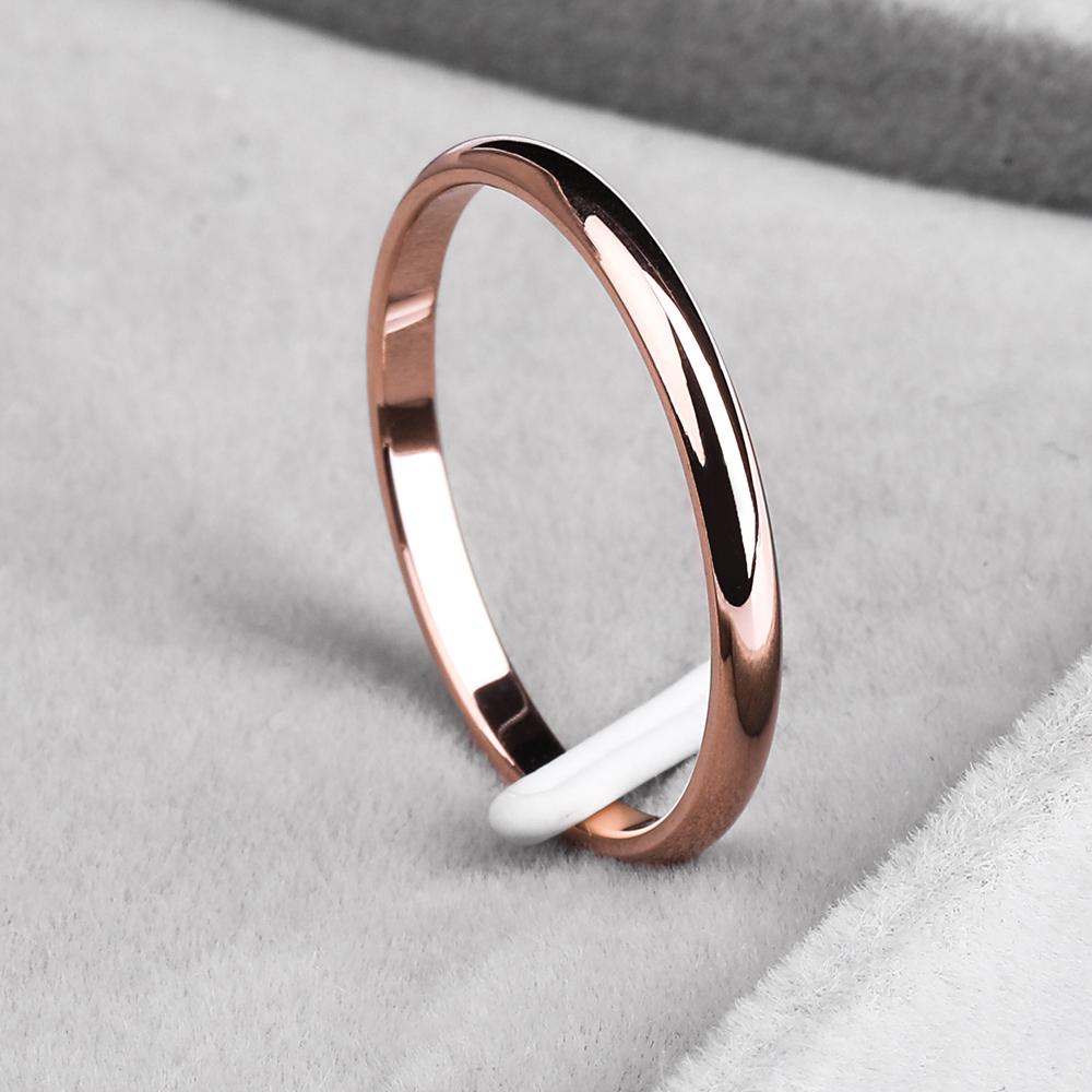 High Quality 4mm Simple Ring Rose Gold Ring Men's and Women's Exclusive Couple Wedding Ring
