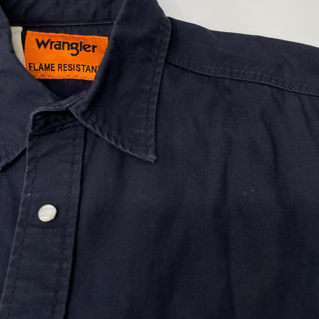 Wrangler WS9245xN Hollywood Flame Resistant Shirt Indigo Shirt tops 36 NavyUsed