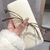 Anti-Blue Light Glasses Men Fashion Rectangle Semi Rimless Eyewear For Women Office Computer Goggle