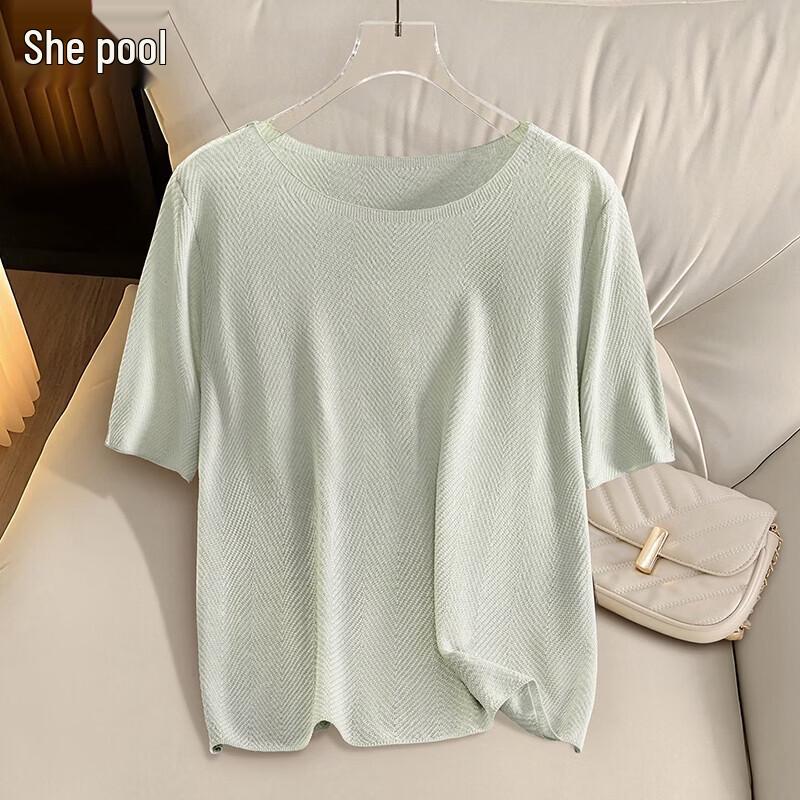 

Women s Lyocell Linen Blend Round Neck Knit T-shirt S