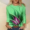 Summer New Fashion Women's Casual Long-sleeved Printed T-shirt Top