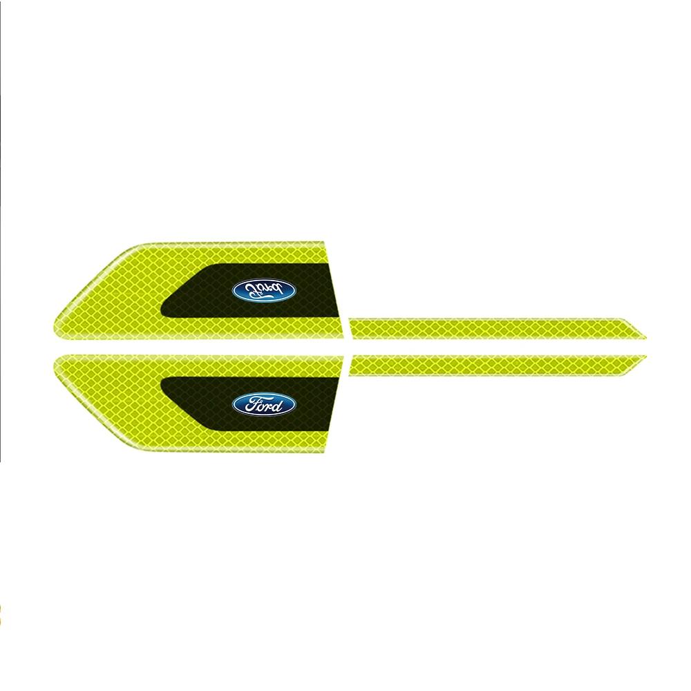 2Pcs Reflective Car Truck Safety Warning Tape Door Fender Bumper Strips Secure Reflector Stickers For Ford Fiesta Mondeo Fusion
