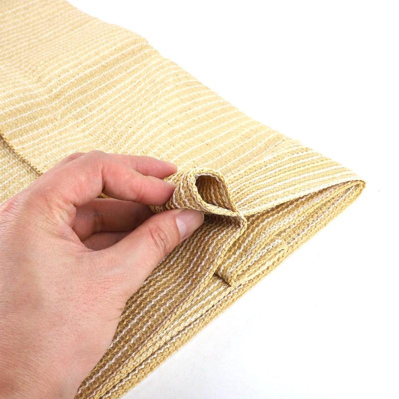 HDPE Anti-UV Beige Telescopic Wave Sun Shade Net Courtyard Pavilion Awning Home Terrace Sun Canopy Swimming Pool Sunshade Sails