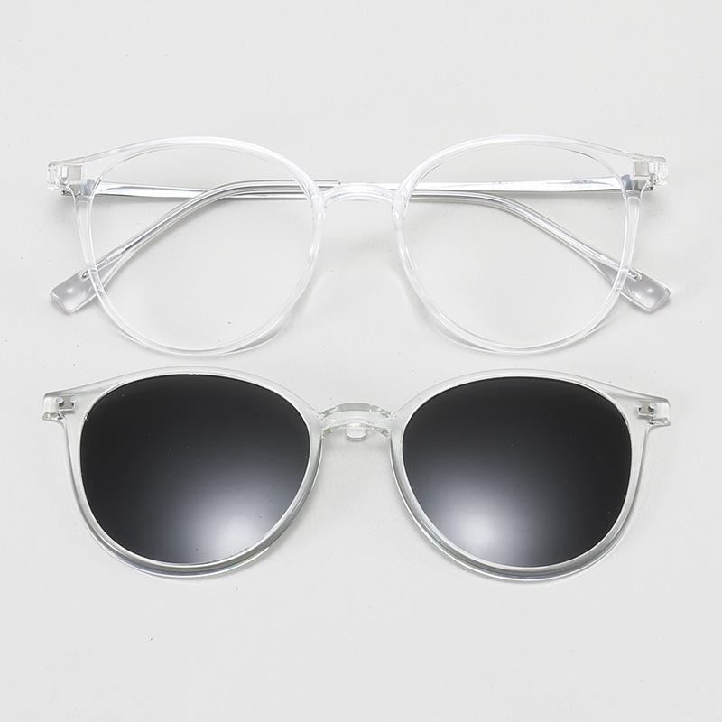 

2240 ретро поляризованные магнитные рукавные линзы эллиптические очки для близорукости оправа Tr двойного назначения оправа для наружного использования мужская и женская соответствующие степени