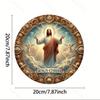 Jesus Rundes Aluminiumschild Wandkunst Christliche Dekoration Geschenk