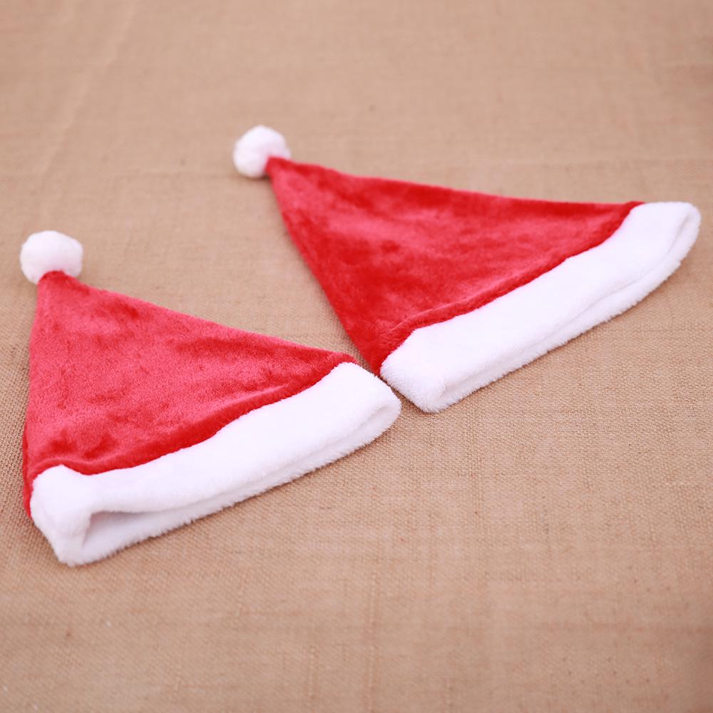 Luxury Short Plush Christmas Hat for Adults - Festive Party Accessory