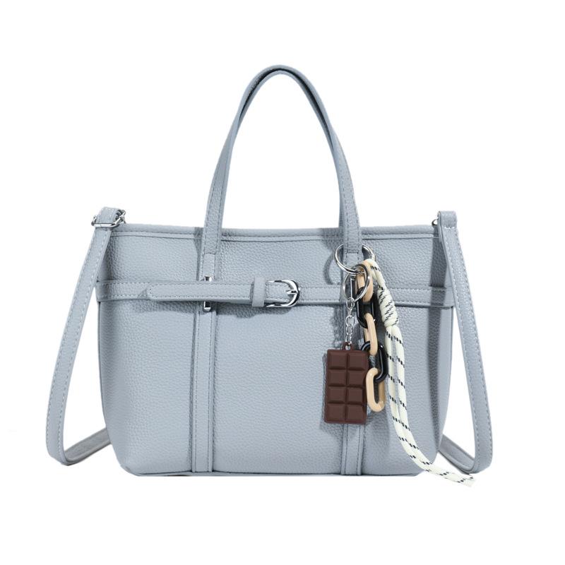 Fashion Hot-selling Korean Version of Casual Niche Women's Commuter Style Portable Bucket Bag, Lychee Pattern Texture Shoulder Messenger Bag