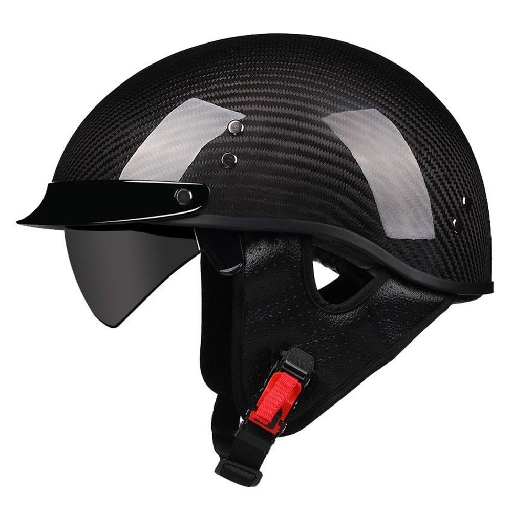 

Мотоциклетный шлем из углеродного волокна, мотошлем, ретро полушлем, одобрено ECE DOT, мотоциклетный шлем, велосипедное мотоциклетное оборудование S