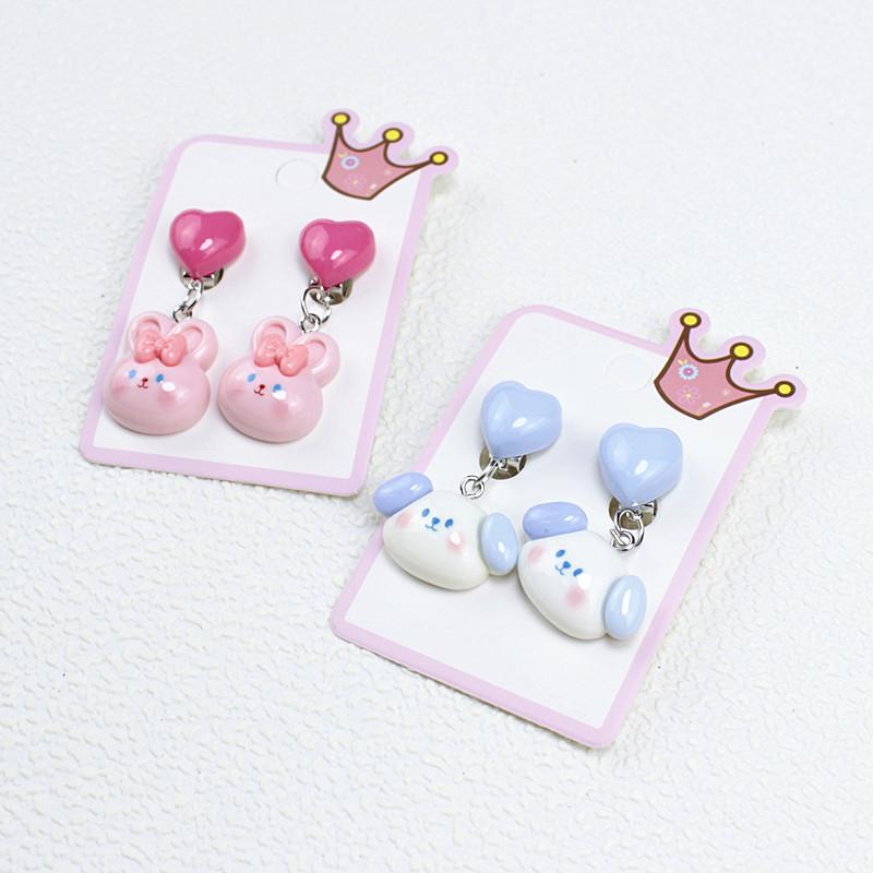 Painless Clip-On Princess Earrings for Girls – Cute Cartoon Dangle Jewelry Gift