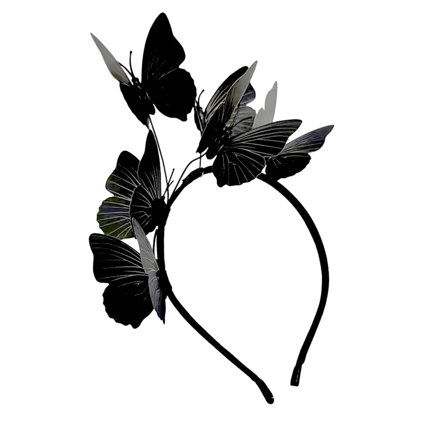 

Butterfly Fascinator Headband Elegant Hair Accessory for Women and Girls Halloween Party Cosplay Bridal чёрный