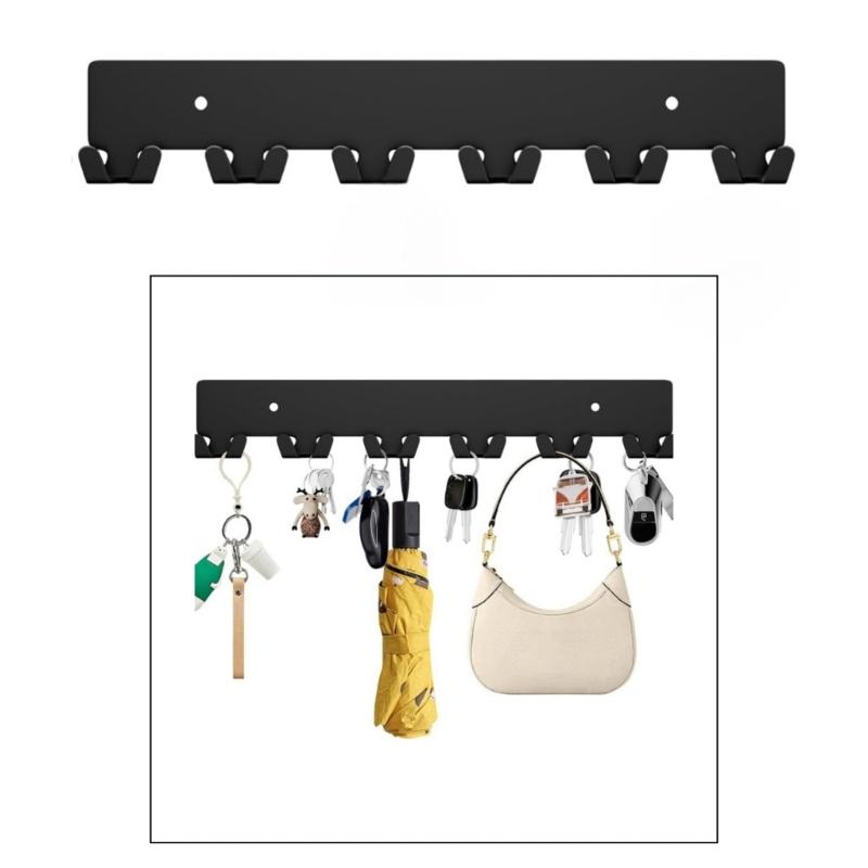 2pcs Wall Mount Key Holder with 12 Hook Space Saving Key Storage Rack Keychain Organizers for Corridors or Office Use
