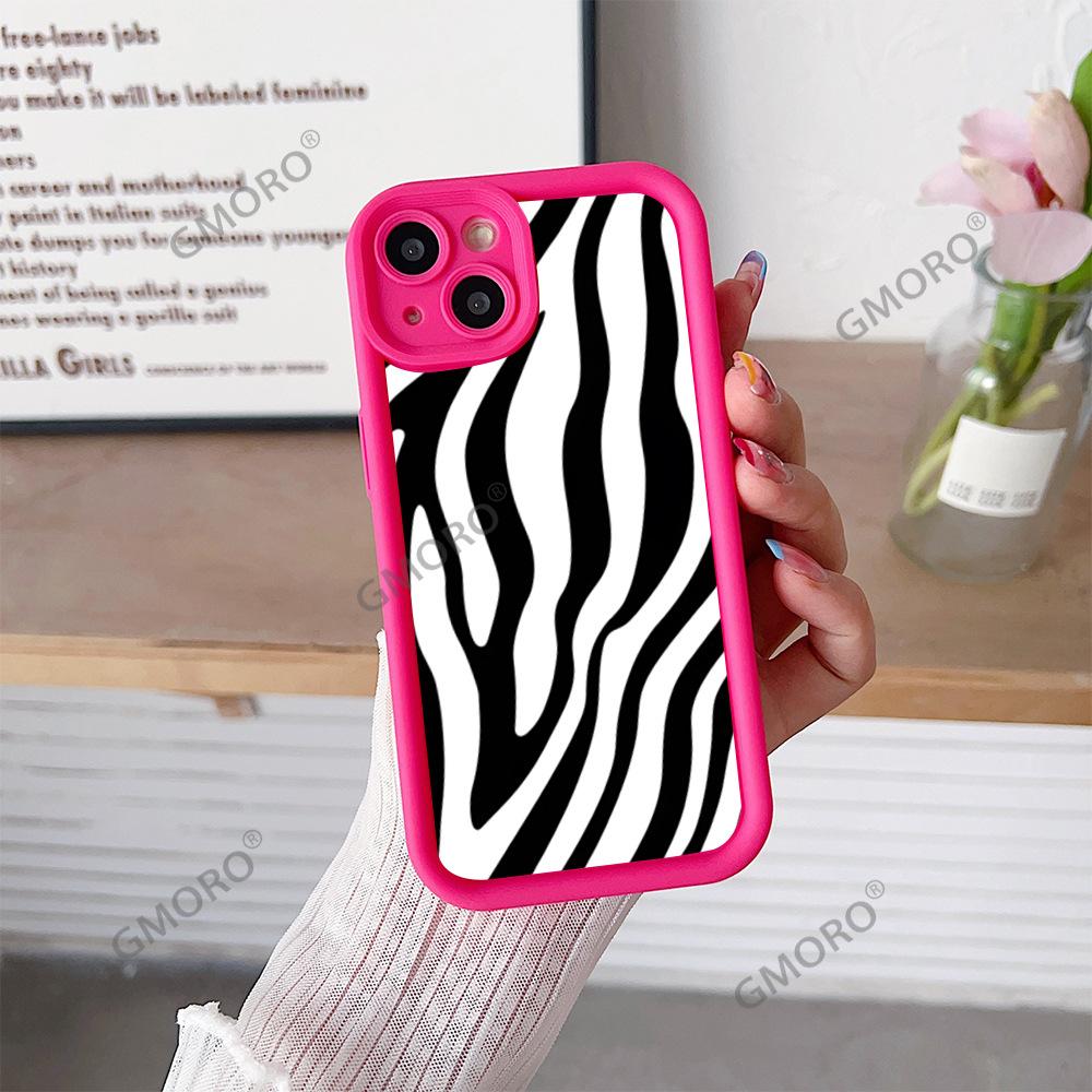 South East Asia Black and white zebra pattern mobile phone case for iPhone16 premium protective case Apple 17 silicone soft case