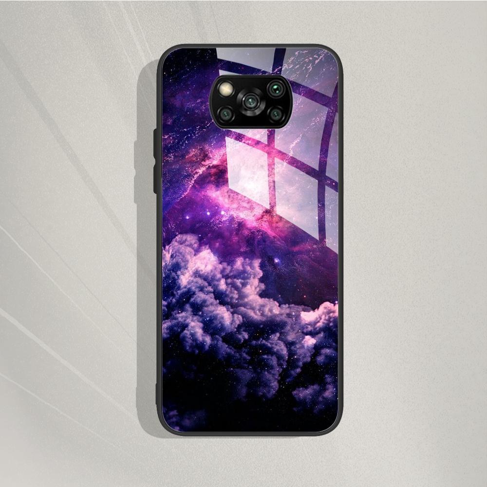 For Xiaomi Poco X3 X 3 Pro NFC X3Pro Pocox3 Pro Stylish Painted Cover Tempered Glass Phone Case For Poco X3 Pro Back Cover Coque