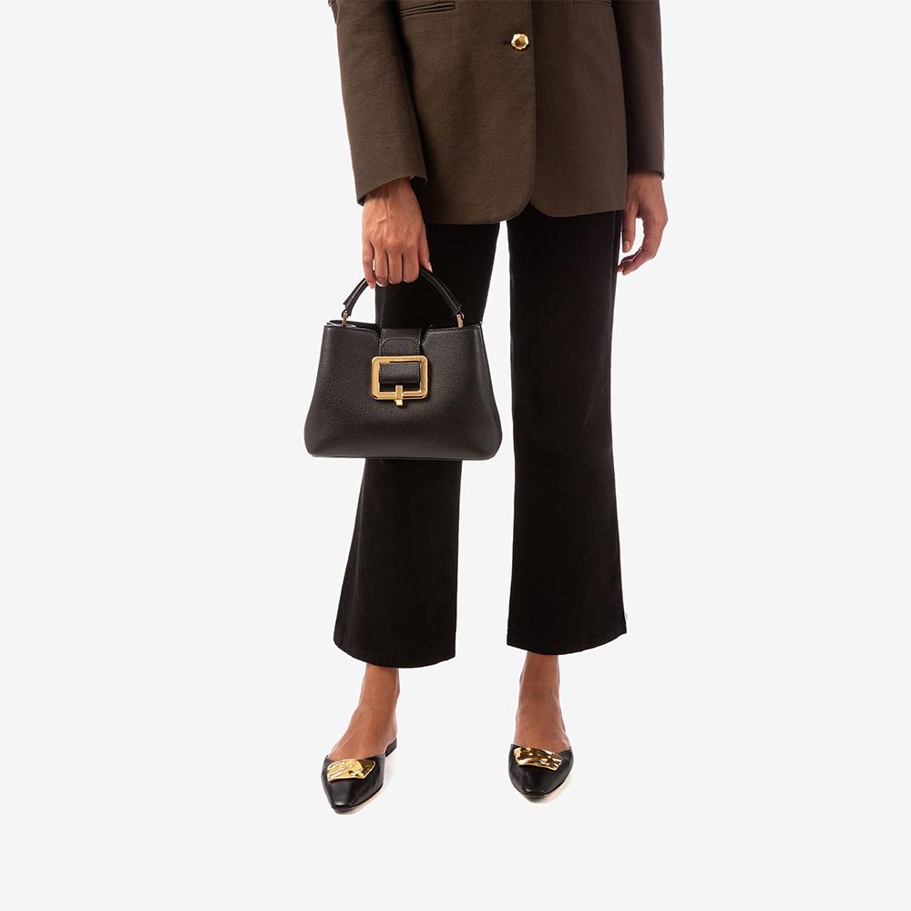 Bally Jorah Series Logo Leather Handle Tote Bag Women tote bags Black 6230626