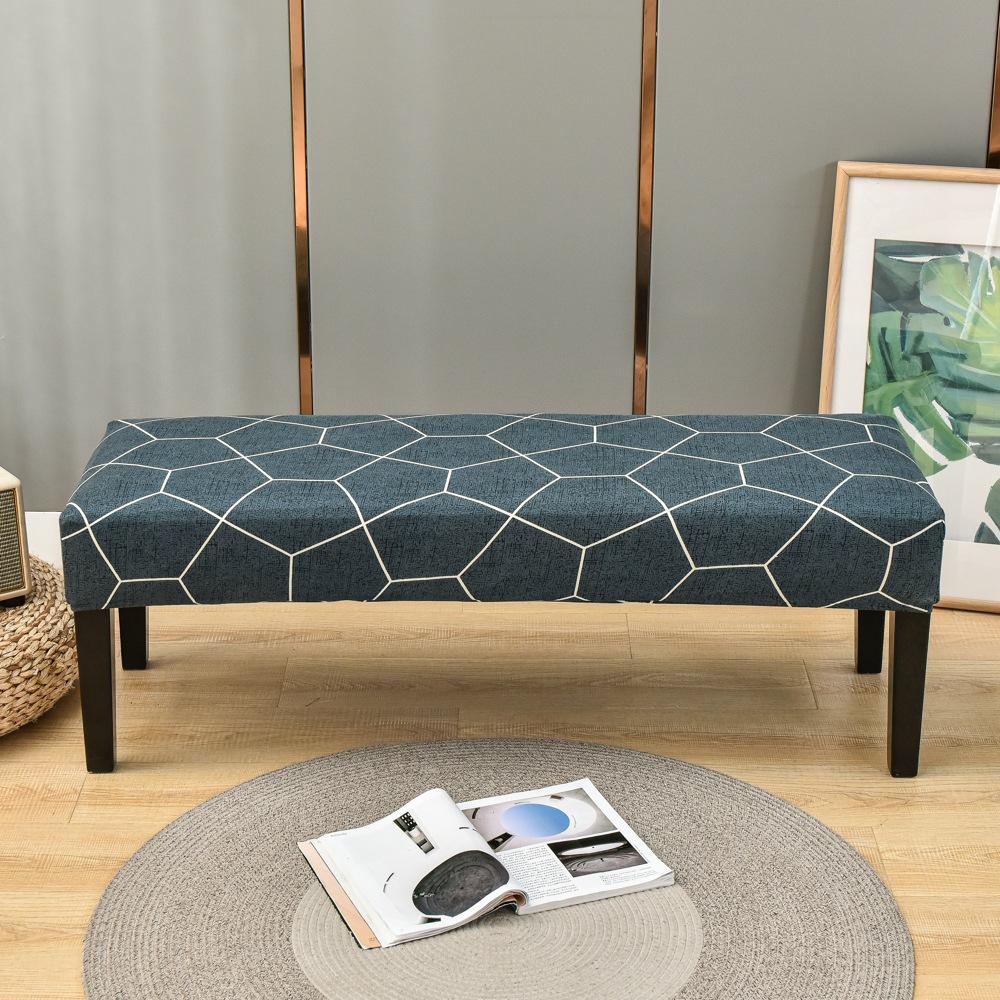 Bench Cover Stretch Spandex Piano Stool Cover Long Ottoman Cover Solid Color Changing Shoes Chair Slipcover Home Decor
