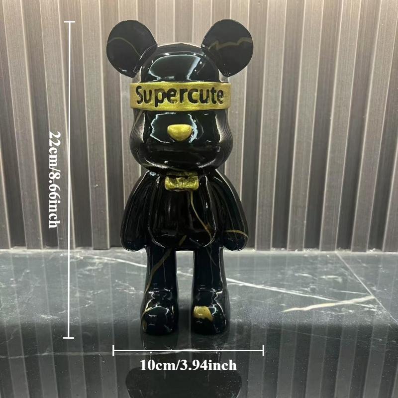 

22см/8,6дюйма Фигурка медведя-граффити Украшение для дома Статуэтка животного Полка для хранения Современная комната Кабинет Абстрактный настольный декор Орнамент