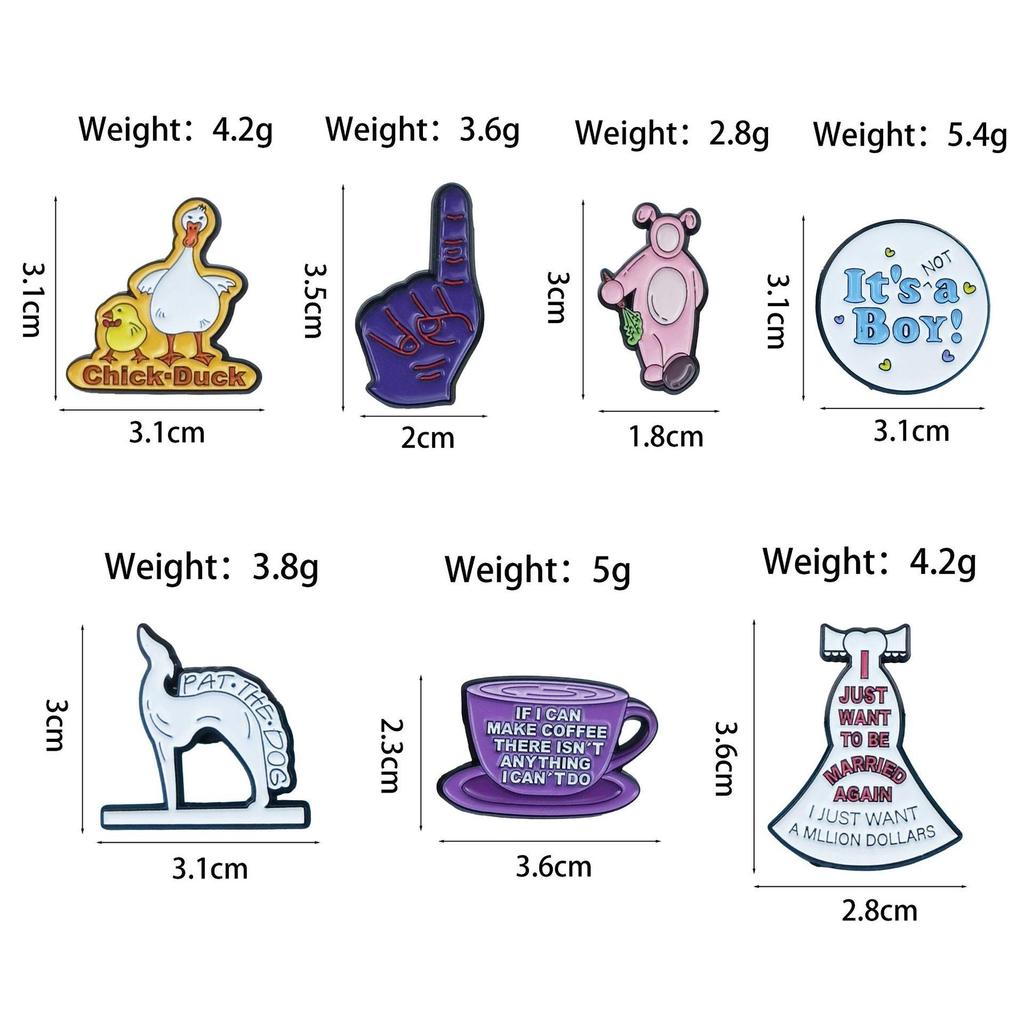 Cartoon Character Style Brooch with Finger Teacup Design - Creative Geometric Badge for Backpack, Alloy Ornament