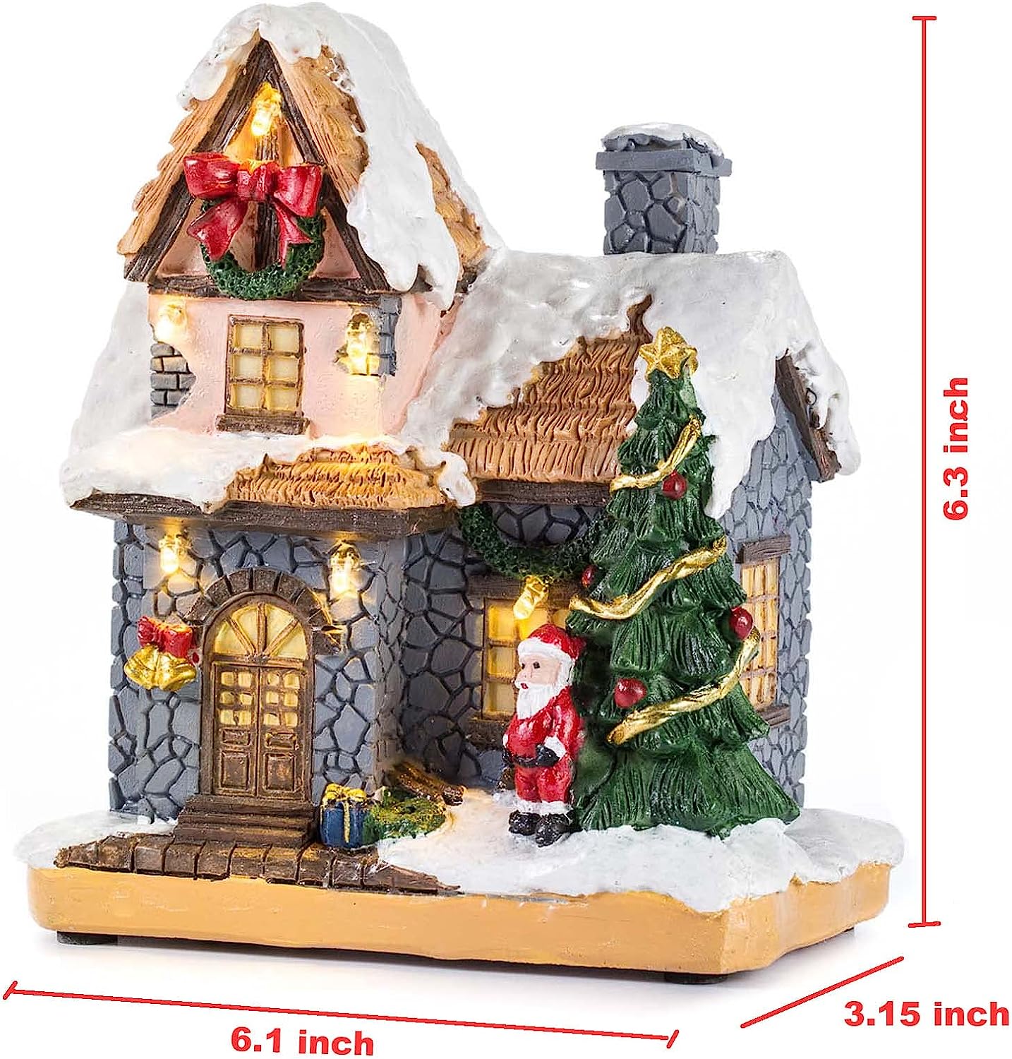 

Рождественское украшение Деревенские домики со светодиодной подсветкой, Коллекционные фигурки зданий Орнамент для дома Камин Столешница Подарки белый