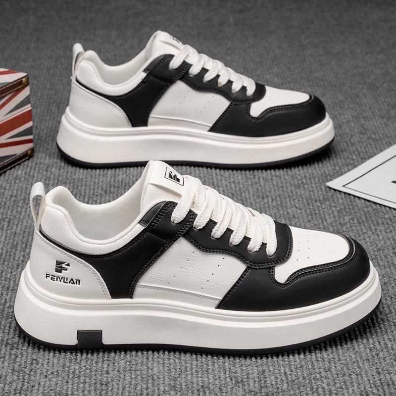 

Мужские повседневные модные кроссовки для скейтбординга на четыре сезона, удобные для студентов, трендовые кроссовки для мальчиков с мягкой подошвой, дышащая обувь 44 чёрный/бежевый