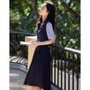 Demana Summer Color Block Tie-Waist Midi Dress