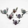 12Pcs Gray Ghost Head Finger Set Prank Zombie Puppet Mini Finger Toy Halloween Interactive Party Children's Gift Funny
