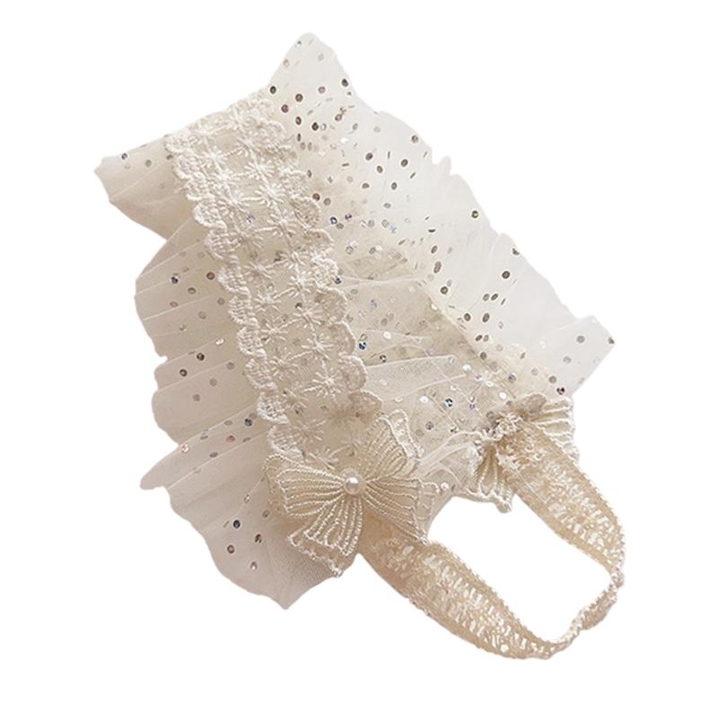 

Adjustable Infant Lace Headwear Elastic Hair Band Soft Comfortable Polyester Baby Girls Hair Decoration Retro Design